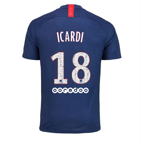 Camiseta Paris Saint Germain NO.18 Icardi Primera equipo 2019-20 Azul